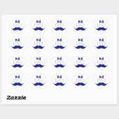 Nummer 1 Pap Blue Mustache - Nummer 1 Hart Sticker (Vel)