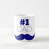 Nummer 1 Pap Blue Mustache - Nummer 1 Koffiemok (Center)