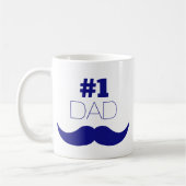 Nummer 1 Pap Blue Mustache - Nummer 1 Koffiemok (Links)