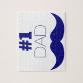 Nummer 1 Pap Blue Mustache - Nummer 1 Legpuzzel (Verticaal)