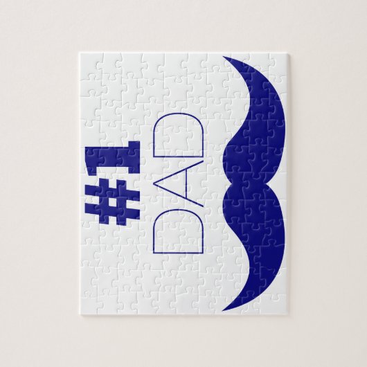 Nummer 1 Pap Blue Mustache - Nummer 1 Legpuzzel (Verticaal)