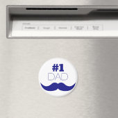 Nummer 1 Pap Blue Mustache - Nummer 1 Magneet (Insitu (Vaatwasser))