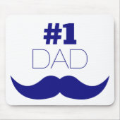 Nummer 1 Pap Blue Mustache - Nummer 1 Muismat (Voorkant)
