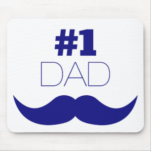 Nummer 1 Pap Blue Mustache - Nummer 1 Muismat