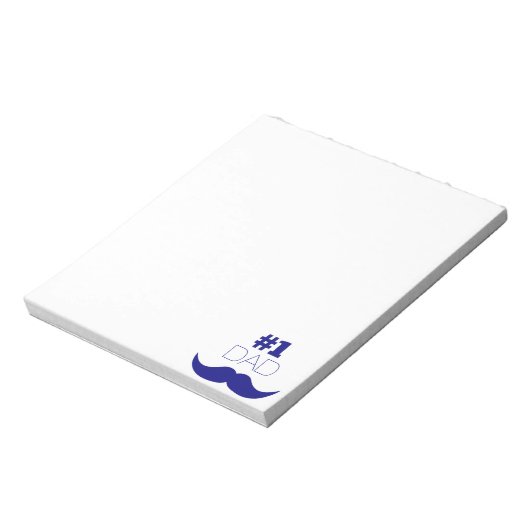 Nummer 1 Pap Blue Mustache - Nummer 1 Notitieblok (Linkerzijde)