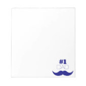 Nummer 1 Pap Blue Mustache - Nummer 1 Notitieblok (Voorkant)
