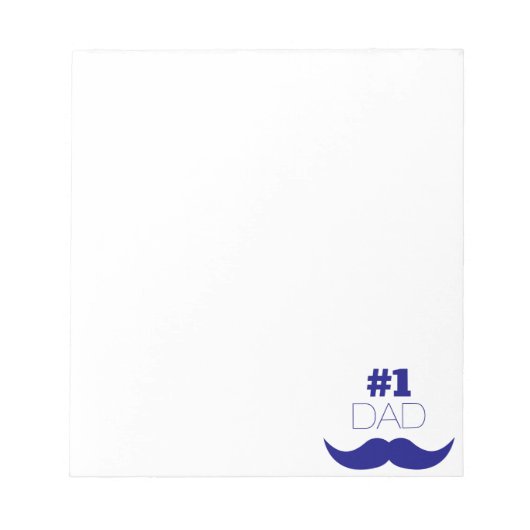 Nummer 1 Pap Blue Mustache - Nummer 1 Notitieblok (Voorkant)