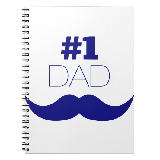 Nummer 1 Pap Blue Mustache - Nummer 1 Notitieboek (Voorkant)