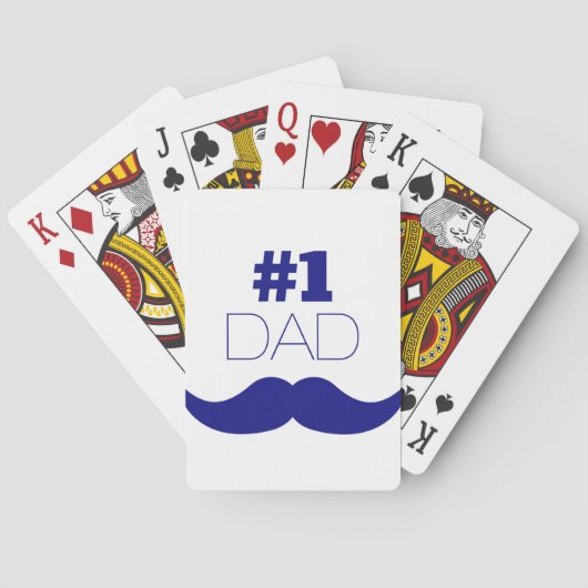 Nummer 1 Pap Blue Mustache - Nummer 1 Pokerkaarten (Achterkant)