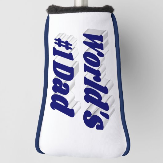 Nummer 1 Pap Fathers Dag donkerblauwe tekst Golf H Golfheadcover (Draai 90)