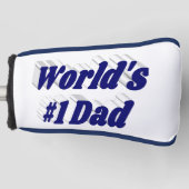 Nummer 1 Pap Fathers Dag donkerblauwe tekst Golf H Golfheadcover (Voorkant)