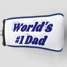 Nummer 1 Pap Fathers Dag donkerblauwe tekst Golf H Golfheadcover