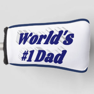 Nummer 1 Pap Fathers Dag donkerblauwe tekst Golf H Golfheadcover