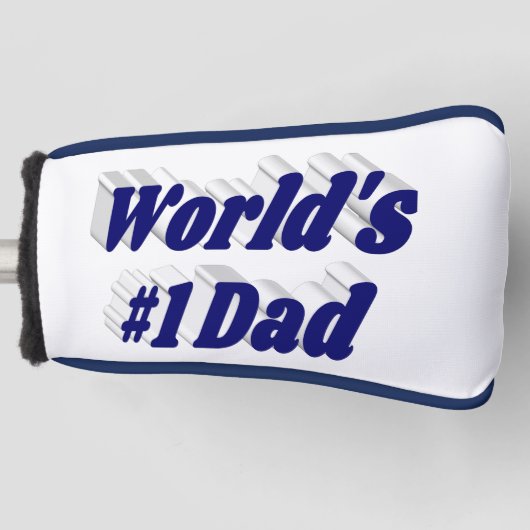 Nummer 1 Pap Fathers Dag donkerblauwe tekst Golf H Golfheadcover (Voorkant)