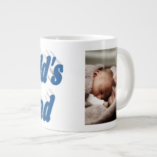 Nummer 1 Pap Fathers Dag foto zee blauwe tekst Gia Grote Koffiekop