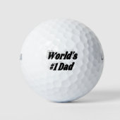 Nummer 1 Pap Fathers Dag zwarte tekst Golf Balls Golfballen (Voorkant)