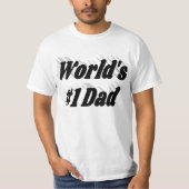 Nummer 1 Pap Fathers Day Black text T-Shirt (Voorkant)