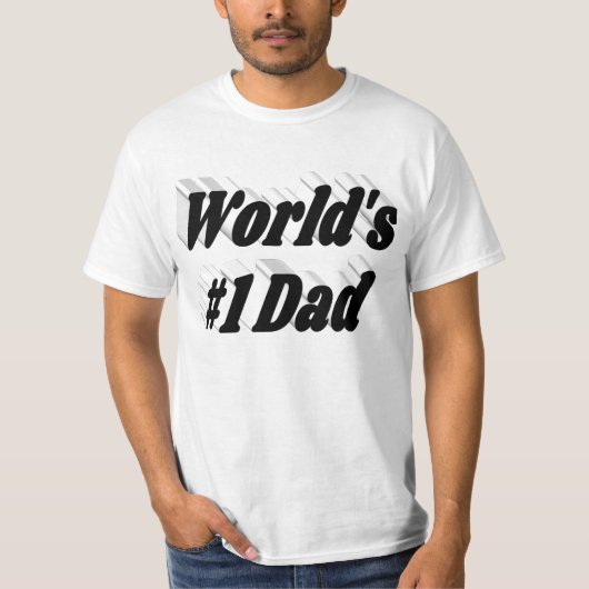 Nummer 1 Pap Fathers Day Black text T-Shirt (Voorkant)