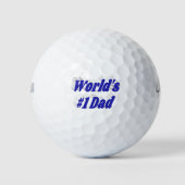 Nummer 1 Pap Fathers Day Blue text Golf Balls Golfballen (Voorkant)