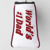 Nummer 1 Pap Fathers Day Burgundy text Golf Head Golfheadcover (Draai 90)