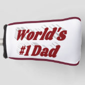 Nummer 1 Pap Fathers Day Burgundy text Golf Head Golfheadcover (Voorkant)