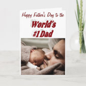 Nummer 1 Pap Fathers Day Foto bogundy Kaart (Voorkant)