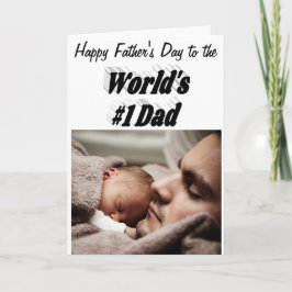 Nummer 1 Pap Fathers Day Foto zwarte Kaart
