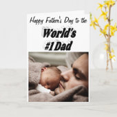 Nummer 1 Pap Fathers Day Foto zwarte Kaart (Gele Bloem)