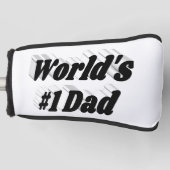 Nummer 1 Pap Fathers Day zwarte tekst Golf Head Co Golfheadcover (Voorkant)