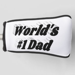 Nummer 1 Pap Fathers Day zwarte tekst Golf Head Co Golfheadcover