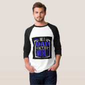 Nummer 1 Pap in de World Blue Black Vaderdag T-shirt (Voorkant volledig)