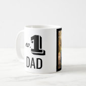 nummer 1 pap vaders dag foto cadeau koffie mok (Voorkant links)