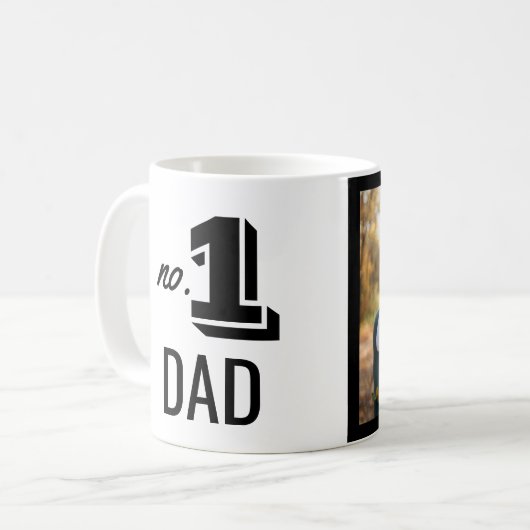 nummer 1 pap vaders dag foto cadeau koffie mok (Voorkant links)