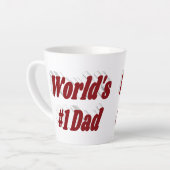 Nummer 1 Papa bordeaux tekst Vaderdag Latte Mok (Linkerhoek)