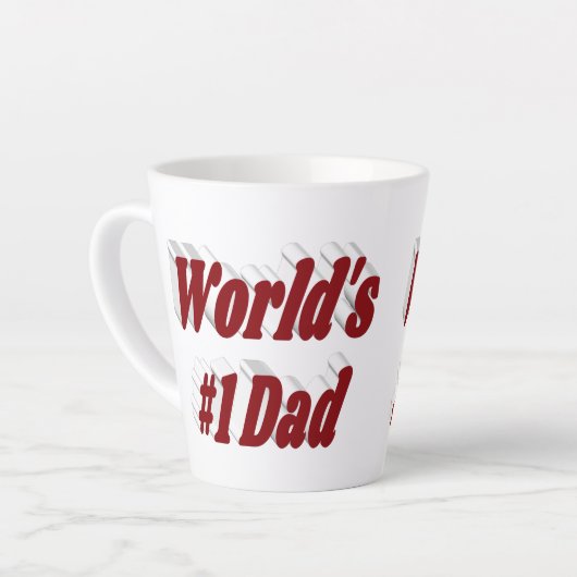 Nummer 1 Papa bordeaux tekst Vaderdag Latte Mok (Linkerhoek)