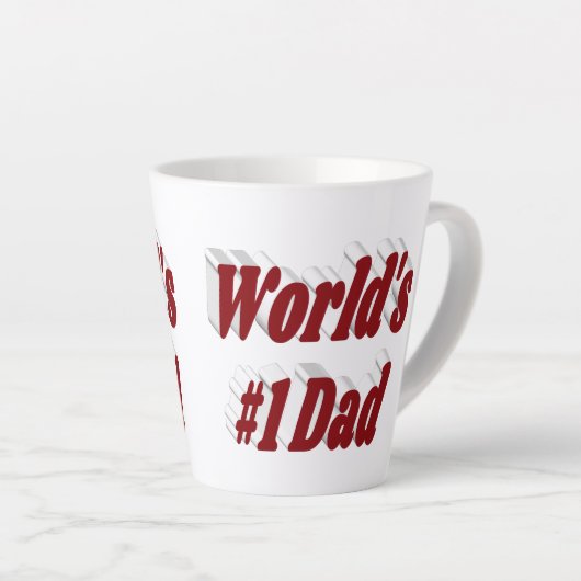 Nummer 1 Papa bordeaux tekst Vaderdag Latte Mok (Rechterhoek)