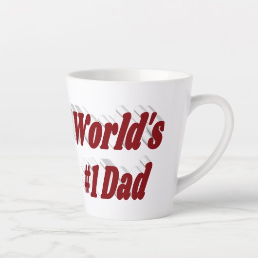 Nummer 1 Papa bordeaux tekst Vaderdag Latte Mok (Rechts)