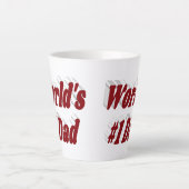 Nummer 1 Papa bordeaux tekst Vaderdag Latte Mok (Voorkant)