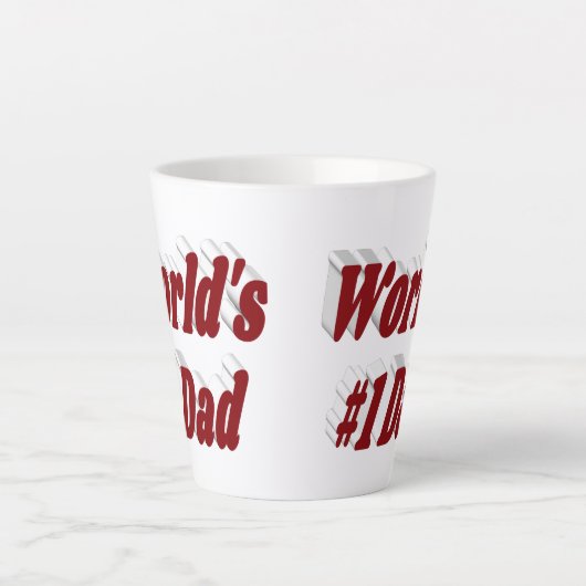 Nummer 1 Papa bordeaux tekst Vaderdag Latte Mok (Voorkant)