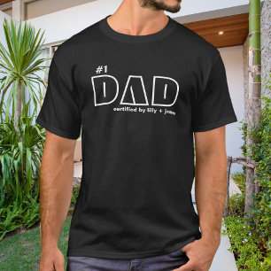 Nummer 1 Papa Gecertificeerde Vette Typografie T-shirt