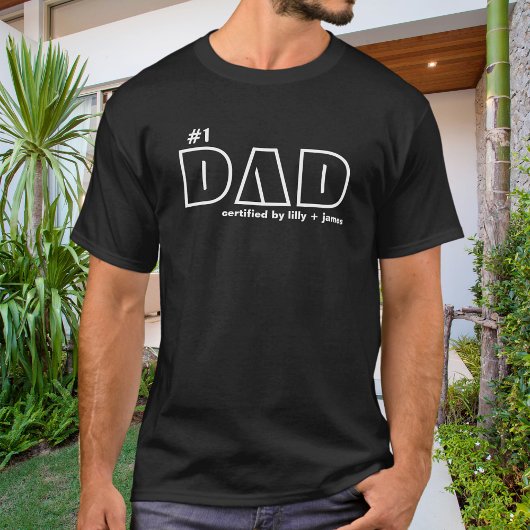 Nummer 1 Papa Gecertificeerde Vette Typografie T-shirt