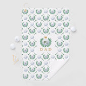 Nummer 1 Papa Golf Ball Pattern Custom Monogram Golfhanddoek (Insitu)