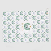 Nummer 1 Papa Golf Ball Pattern Custom Monogram Golfhanddoek (Horizontaal)