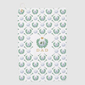 Nummer 1 Papa Golf Ball Pattern Custom Monogram Golfhanddoek (Voorkant)