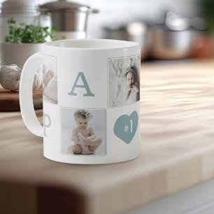 Nummer 1 Papa Grandpa Photo Collage Gold Lijst Koffiemok