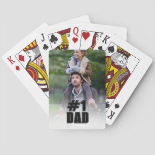 Nummer 1 PAPA Maak Je Eigen Foto Varsity Lettertyp Pokerkaarten