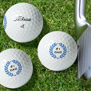 Nummer 1 Papa Moderne Krans Aangepaste Blauwe Set Golfballen