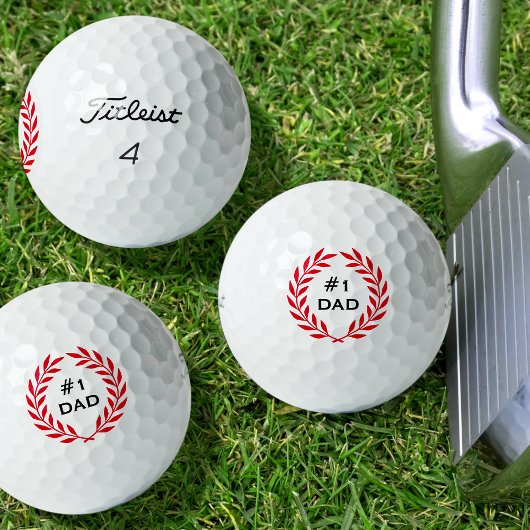 Nummer 1 Papa Moderne Krans Aangepaste Rode Set Golfballen