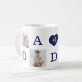 Nummer 1 Papa Papa Foto Collage Gold Lijst Koffiemok (Voorkant links)