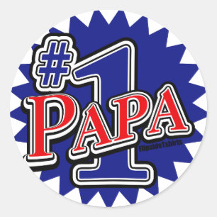 Nummer 1 Papa Ronde Sticker